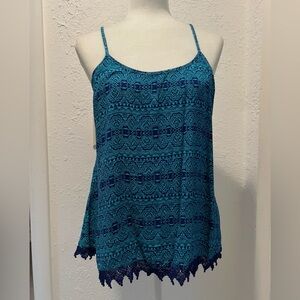 Mossimo Supply Co. Teal and Navy Camisole size large